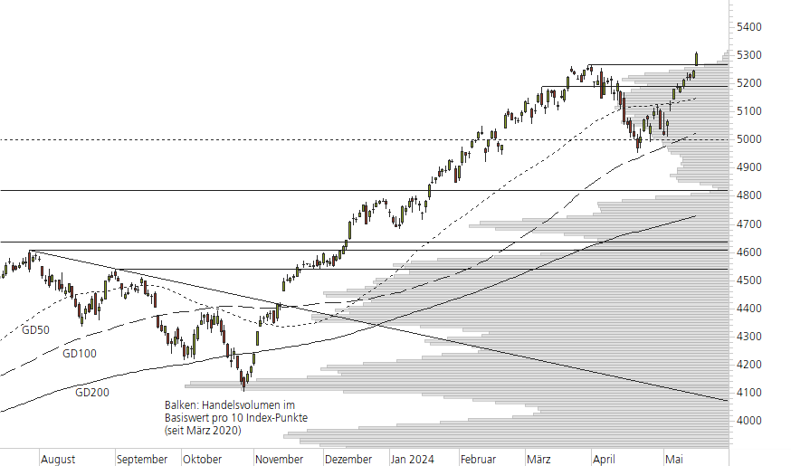 S&P 500-10-Monats-Chart