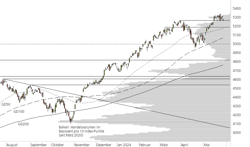 S&P 500-10-Monats-Chart